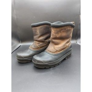 Bass Woman's 9M Rockingham Waterproof Fleece Lined Duck Boots Brown LEATHER